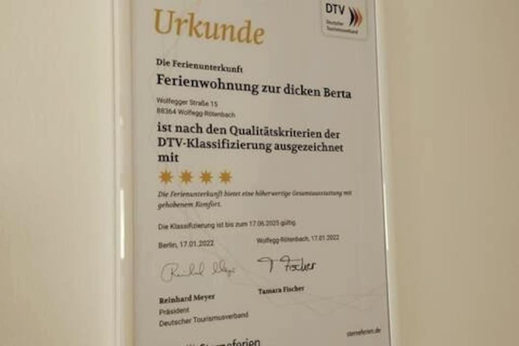 Ferienwohnung Zur Dicken Berta Wolfegg Extérieur photo